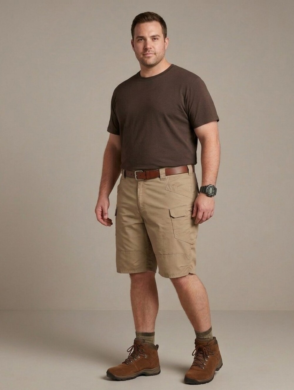 Mens Tactical Cargo Shorts 3XL Khaki Tan Ripstop Hiking Utility Pockets